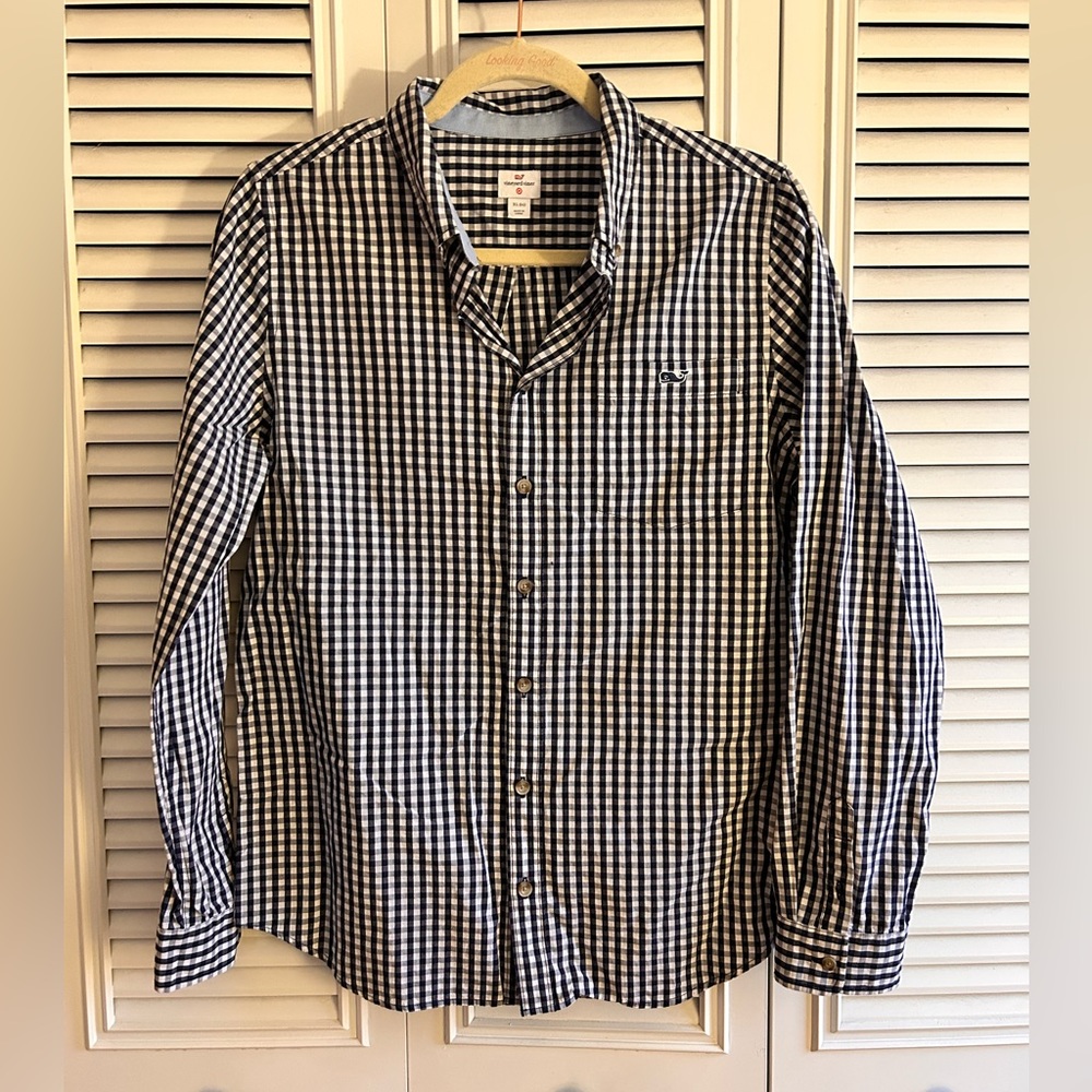 Vineyard Vines for Target boys xl blue and white checked button down